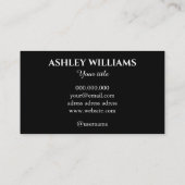 Costum Logo schwarz Marmor Gold Visitenkarte (Rückseite)