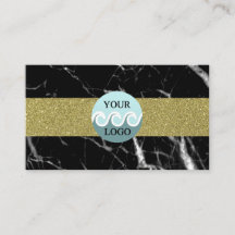 Costum Logo schwarz Marmor Gold Visitenkarte