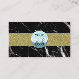 Costum Logo schwarz Marmor Gold Visitenkarte