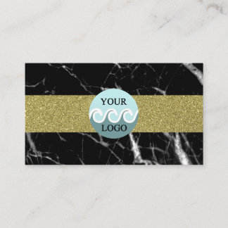 Costum Logo schwarz Marmor Gold Visitenkarte
