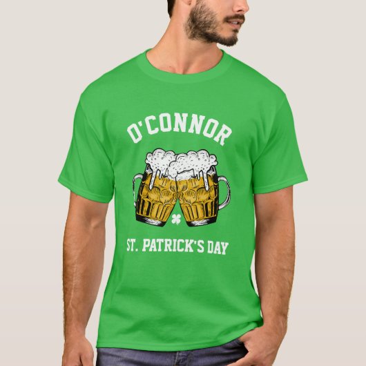 Costum Name Glück Kleeblatt St. Patrick's Day T-Shirt (Vorderseite)