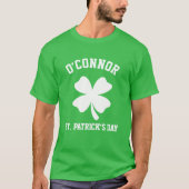 Costum Name Glück Kleeblatt St. Patrick's Day T-Shirt (Vorderseite)