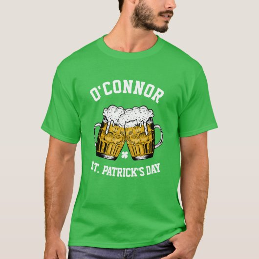 Costum Name Glück Kleeblatt St. Patrick's Day T-Shirt (Vorderseite)