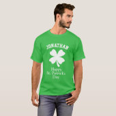Costum Name Glück Kleeblatt St. Patrick's Day T-Shirt (Vorne ganz)