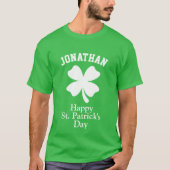 Costum Name Glück Kleeblatt St. Patrick's Day T-Shirt (Vorderseite)