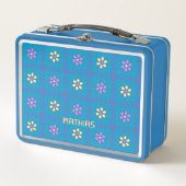 Costum Playful Geometful Blume Name Metall Brotdose (Vorderseite)