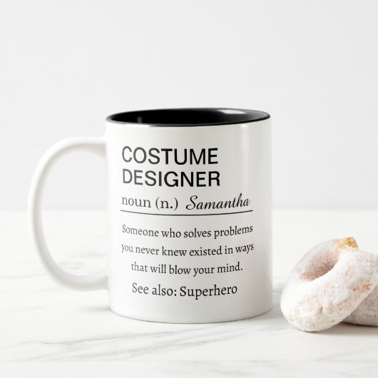 Costume Designer Personalized Definition Zweifarbige Tasse (Mit Donut)