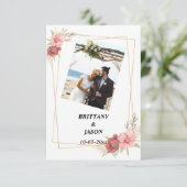 Costume Foto Gold Elegante Hochzeit Danke Karte (Stehend Vorderseite)