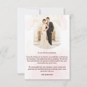 Costume Foto Gold Elegante Hochzeit Danke Karte (Rückseite)