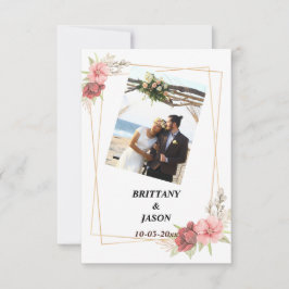 Costume Foto Gold Elegante Hochzeit Danke Karte