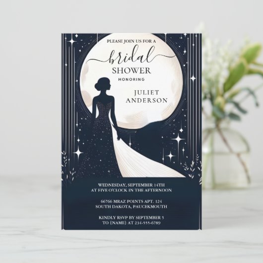 Costume Men Tuxedo Bold Black Krawatte Brautparty Einladung (Stehend Vorderseite)