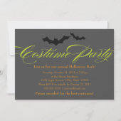 Costume Party Green Script Einladung (Vorderseite)