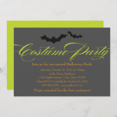 Costume Party Green Script Einladung (Vorne/Hinten)