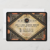 Costume Party Orange Black Spider Cocktail einlade Einladung (Rückseite)