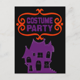 COSTUME PARTY SPUK HAUS EINLADEN POSTKARTE