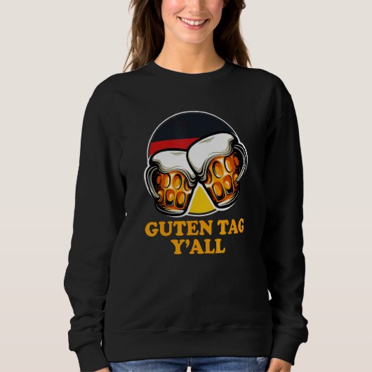 Costume Pun Beer Mug Texas German Flag Sweatshirt (Vorderseite)