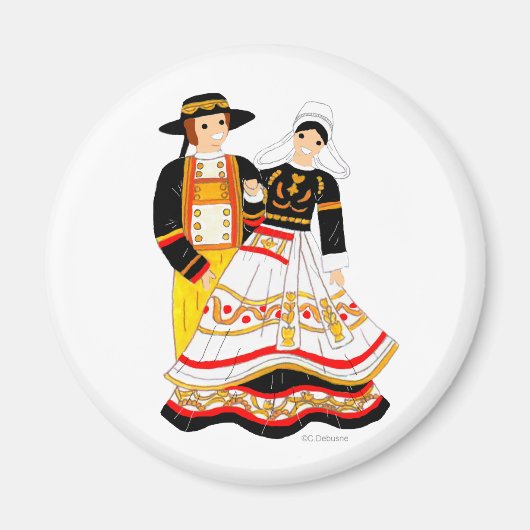 Costume Tradinel de Bretagne, Frankreich Magnet (Vorne)