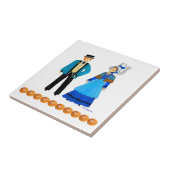 Costume Tradinel de Normandie, Frankreich Fliese (Seite)