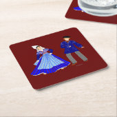 Costume Tradinel de Picardie, Frankreich Rechteckiger Pappuntersetzer (angewinkelt)