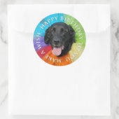 Costumed Black Lab Happy Birthday Runder Aufkleber (Tasche)