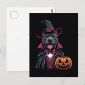 Costumed Pitbull Halloween Postkarte (Vorne/Hinten)
