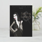 Costumes and Cocktail Halloween Party Invitation Einladung (Stehend Vorderseite)