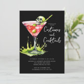 Costumes & Cocktail Halloween Party Einladung (Stehend Vorderseite)