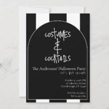 Costumes Cocktails Halloween Black White Stripe