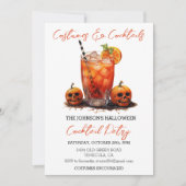 Costumes & Cocktails Halloween Party Watercolor Einladung (Vorderseite)