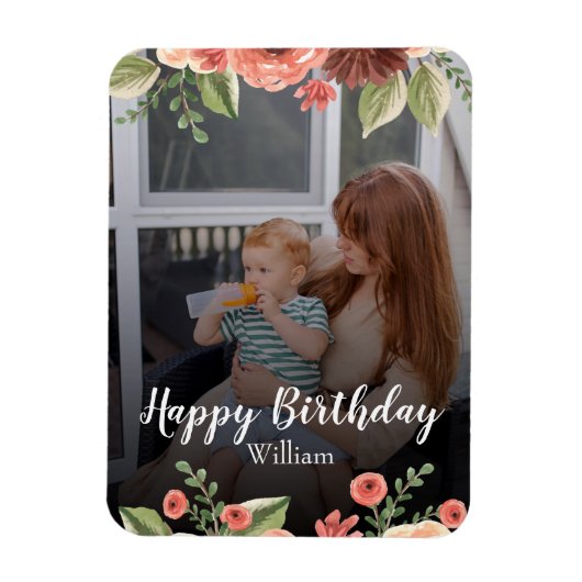 Costumize Foto Personalisiert Script Geburtstag Magnet (Vertikal)