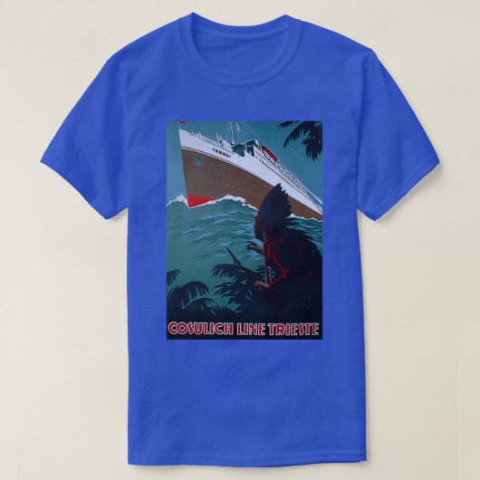 Cosulich Line Trieste Vintage Reiseplakat T-Shirt (Design vorne)