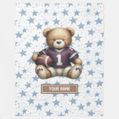 Cosy American Football Teddy Bear Blanket für Jung Fleecedecke (Vorderseite)