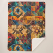 Cosy Aqua "Inherited Artistry" Plush Sherpa Blanke Sherpadecke (Vorderseite)