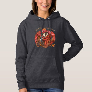 Cosy Autumn Badger Art Hoodie