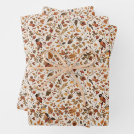 Cosy Autumnal Wrapping Paper Geschenkpapier Set