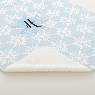 Cosy Baby's Monogram Snowflake Sherpa Blanket Sherpadecke