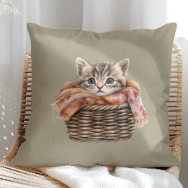 Cosy Basket Cat Pillow - Olive Taupe Edition Kissen