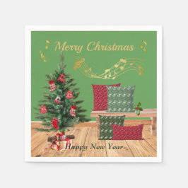 Cosy Bench Merry Christmas Napkins Serviette