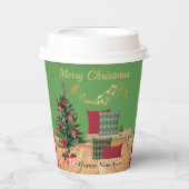 Cosy Bench Merry Christmas Paper Cup Pappbecher (Vorderseite)