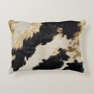 Cosy Black Cream Gold Südwest Cowhide Dekokissen