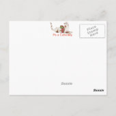 Cosy Black Daisy Cat Postkarte (Rückseite)