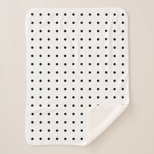 Cosy Black Polka Dot Pattern Sherpadecke (Vorderseite)