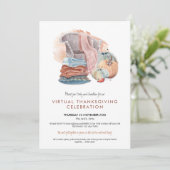 Cosy Blankets Pumpkins Virtual Erntedank Party Einladung (Stehend Vorderseite)