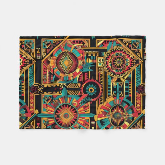 Cosy Blue "Aztec Dream" Content Fleece Blanket (Vorderseite (Horizontal))