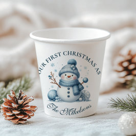 Cosy Blue Rustic Christma Pappbecher