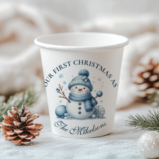 Cosy Blue Rustic Christma Pappbecher