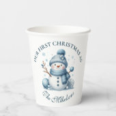 Cosy Blue Rustic Christma Pappbecher (Rückseite)