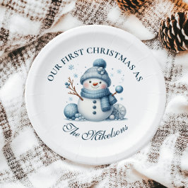 Cosy Blue Rustic Christma Pappteller