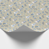 Cosy Blue Winter on Tan Geschenkpapier (Ecke)
