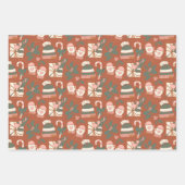 Cosy Boho Pink, Green & Clay Urlaub Geschenkpapier Set (Vorderseite)